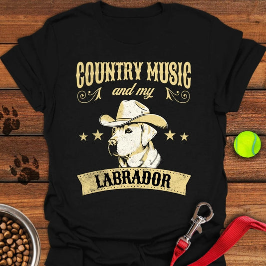 Country Music & my Labrador T-Shirt Black