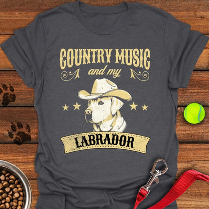 Country Music & my Labrador T-Shirt Dark Heather