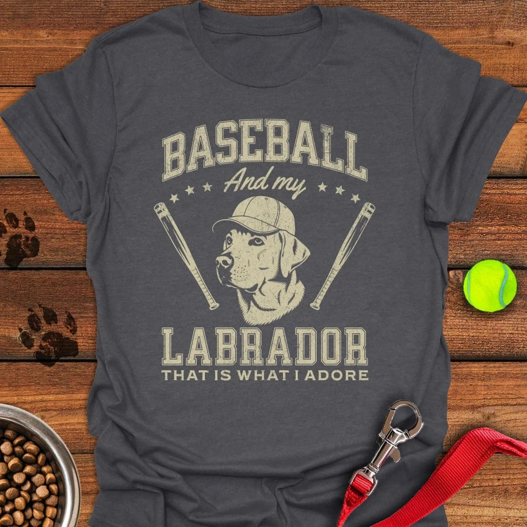 Baseball & my Labrador T-Shirt Dark Heather