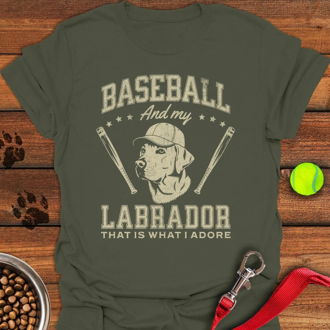 Baseball & my Labrador T-Shirt Military Green