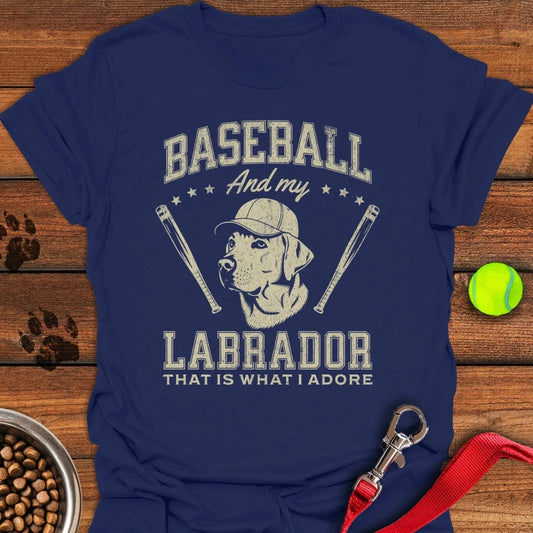 Baseball & my Labrador T-Shirt Navy