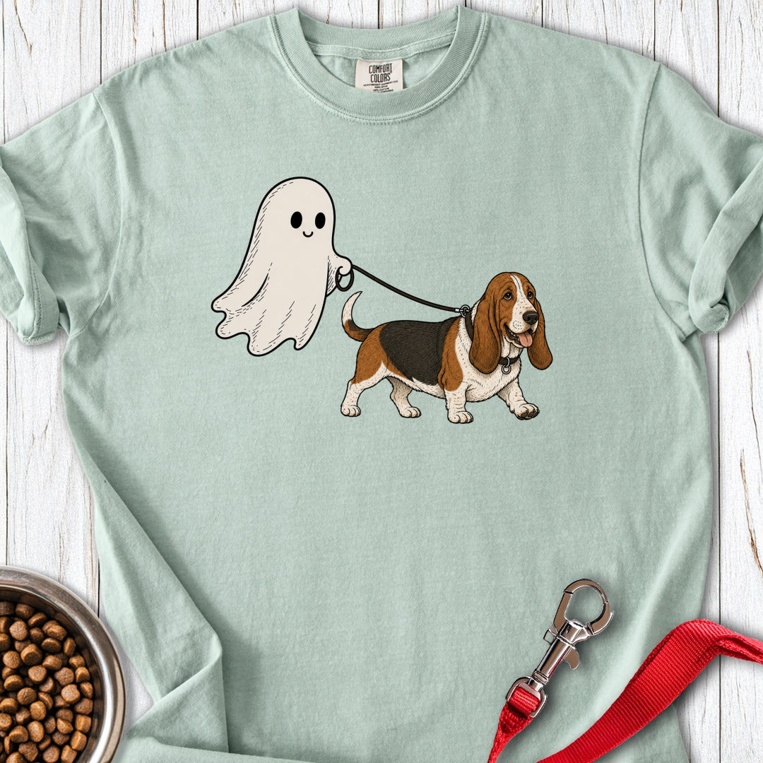 Basset Hound Ghost Halloween Premium Tee Bay
