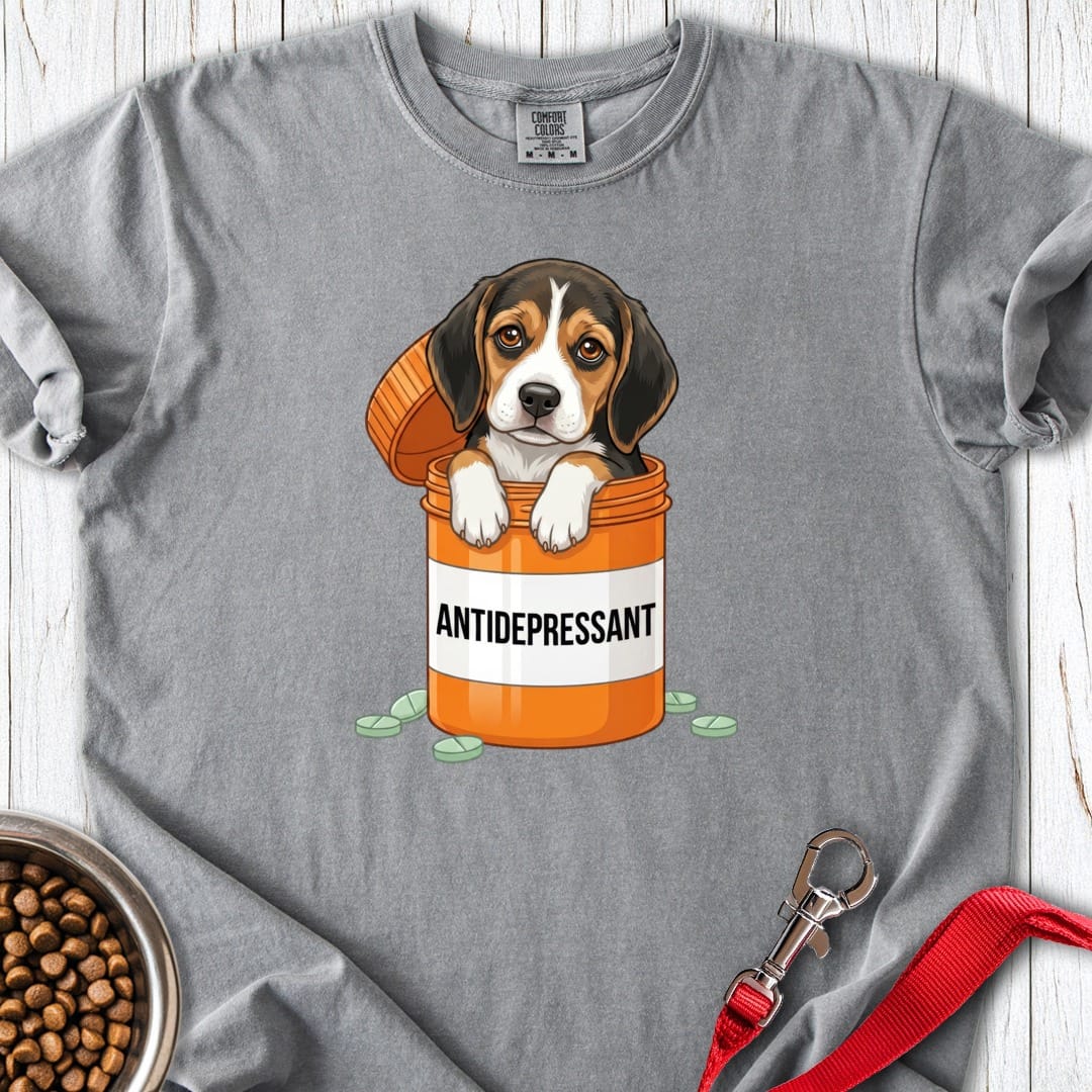 Beagle Antidepressant Premium Tee Grey