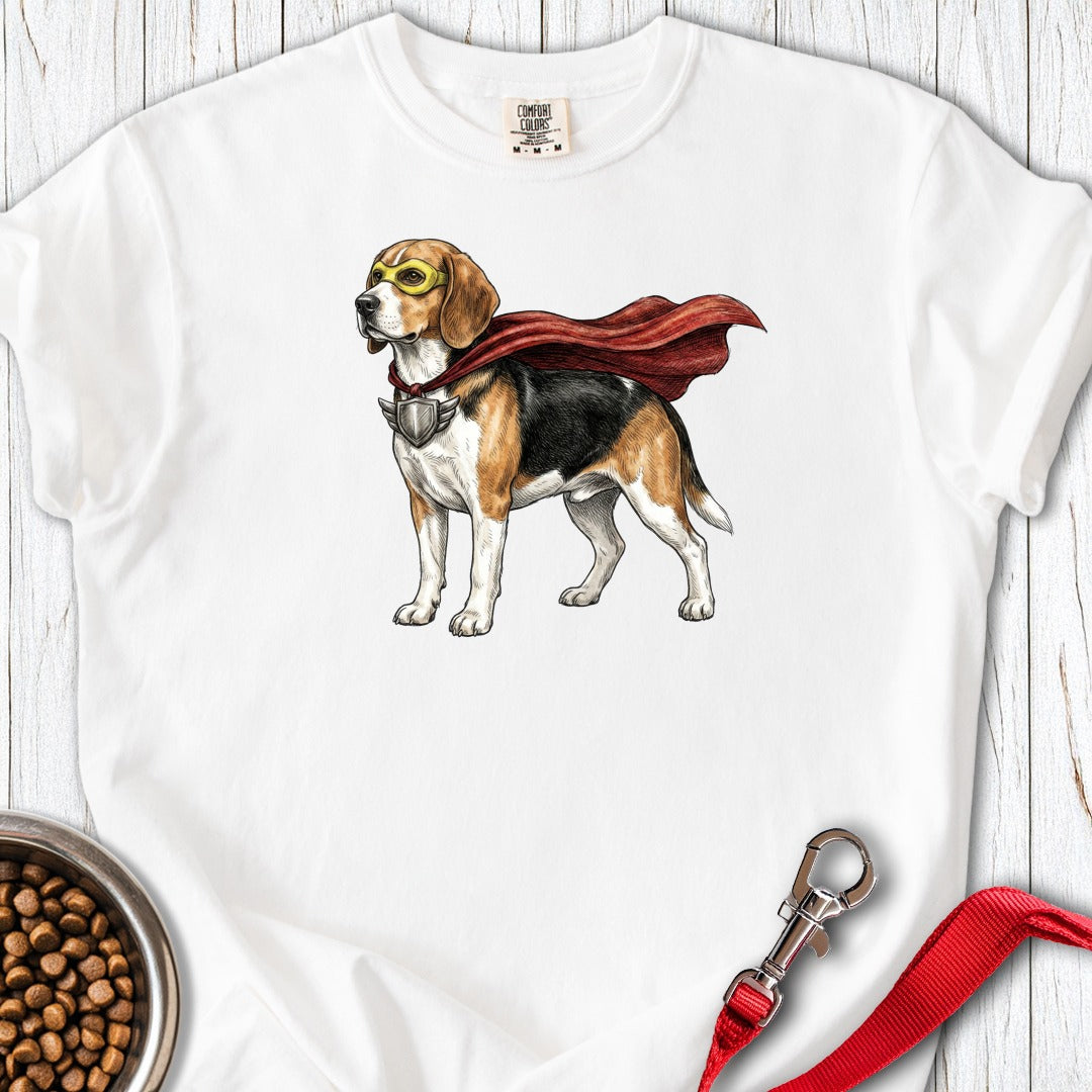 Beagle Superhero Premium Tee White