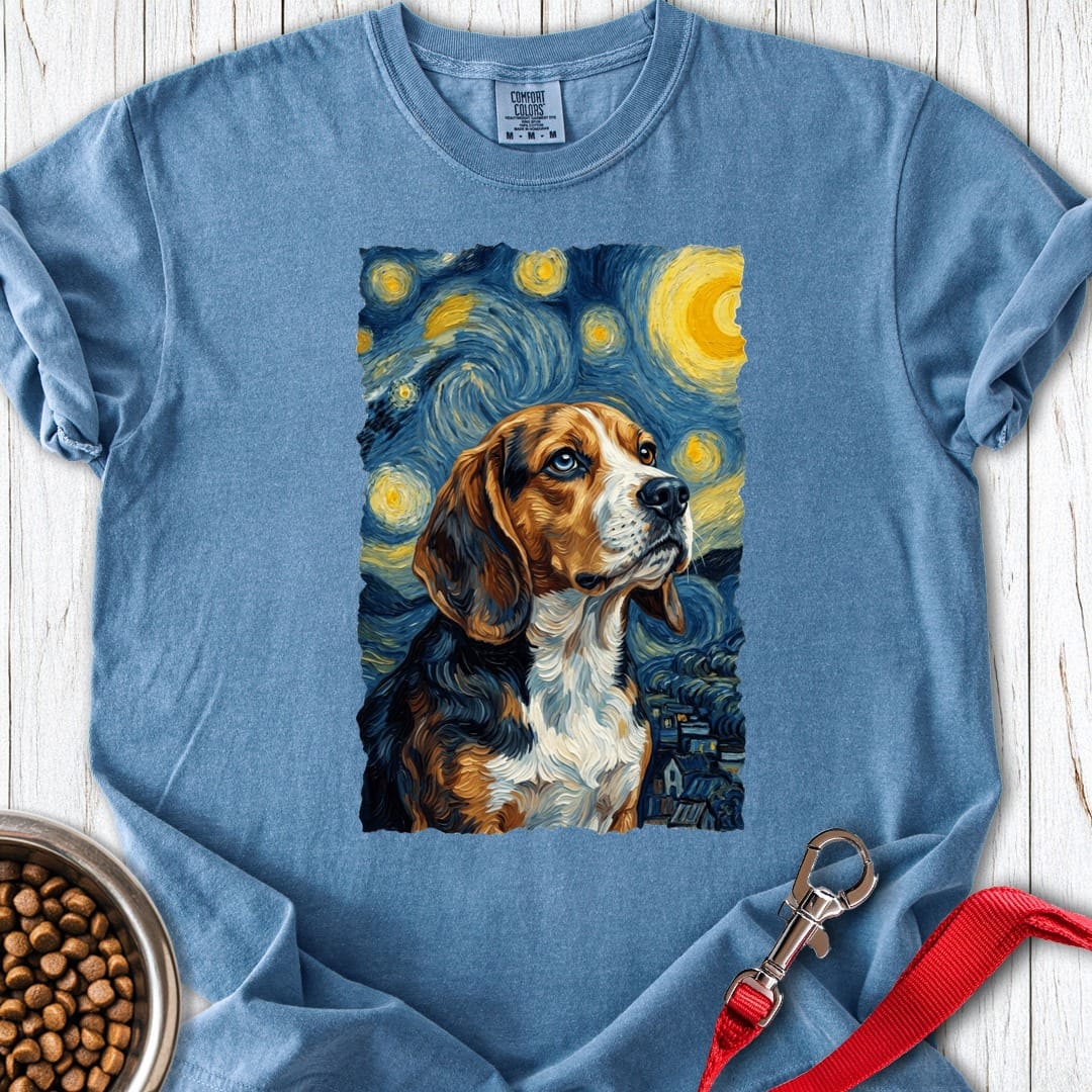 Beagle Van Gogh Premium Tee Blue Jean