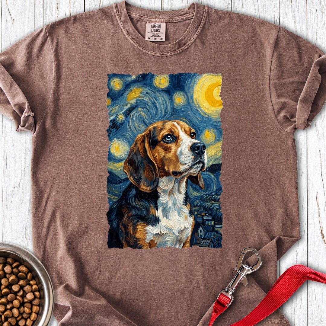 Beagle Van Gogh Premium Tee Espresso