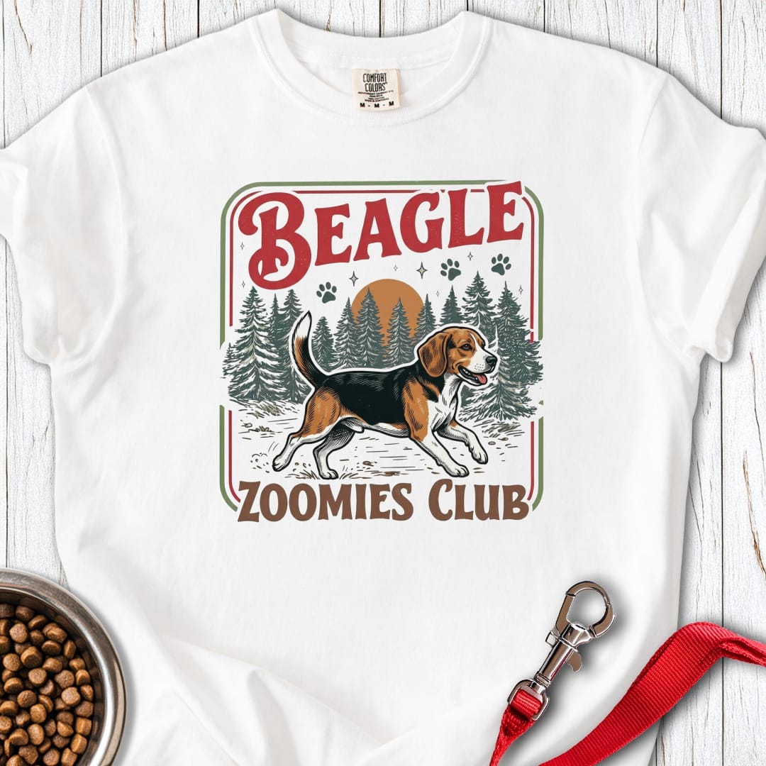 Beagle Zoomies Club Premium Tee White