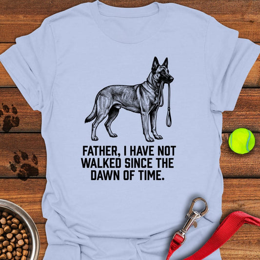 Belgian Malinois Father Walking Light Blue