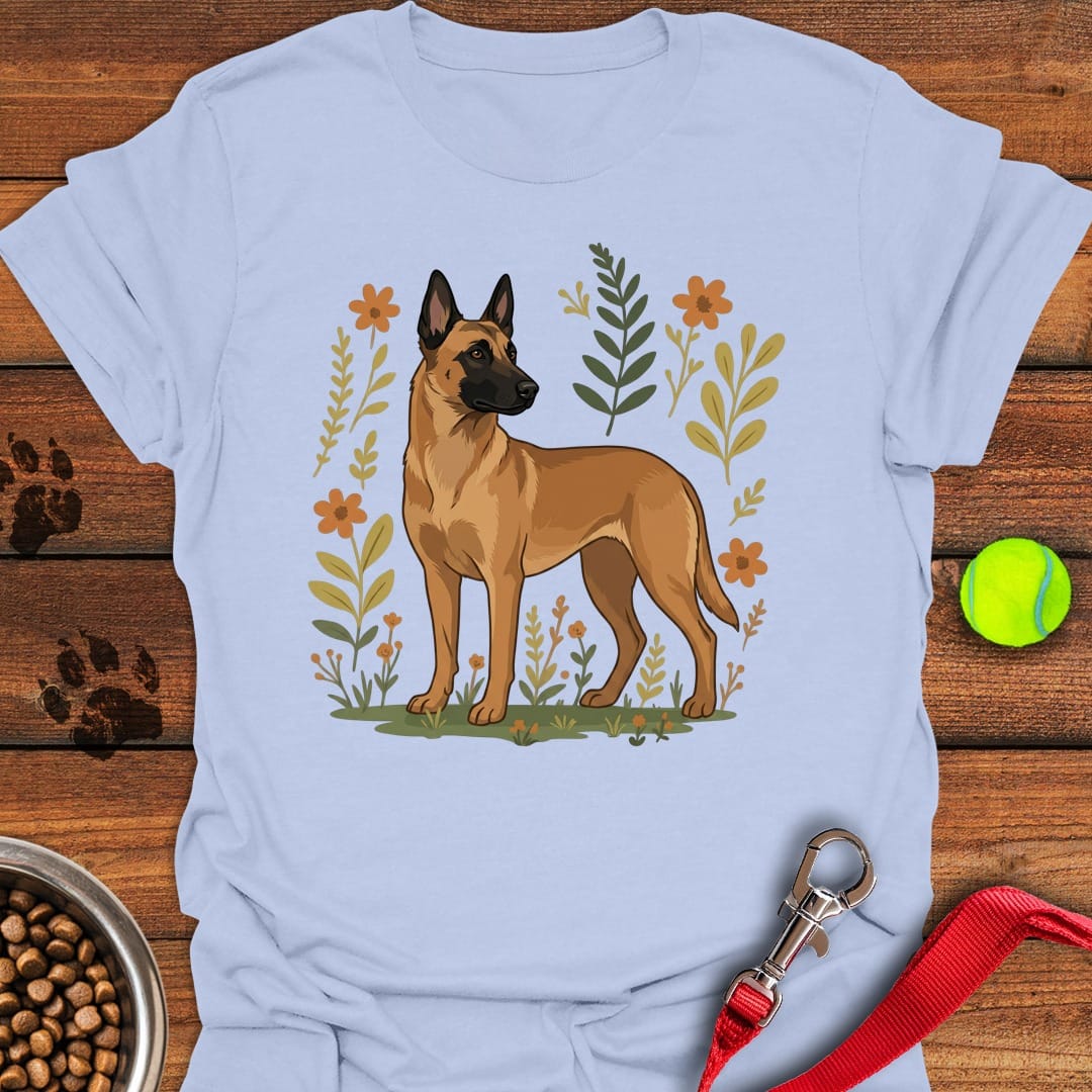Belgian Malinois Flowers Light Blue