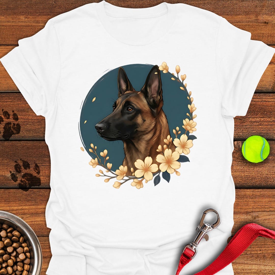 Belgian Malinois Flowers White