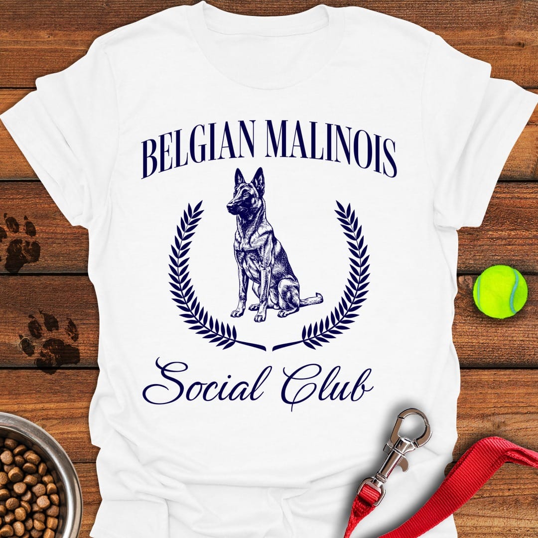 Belgian Malinois Social Club White