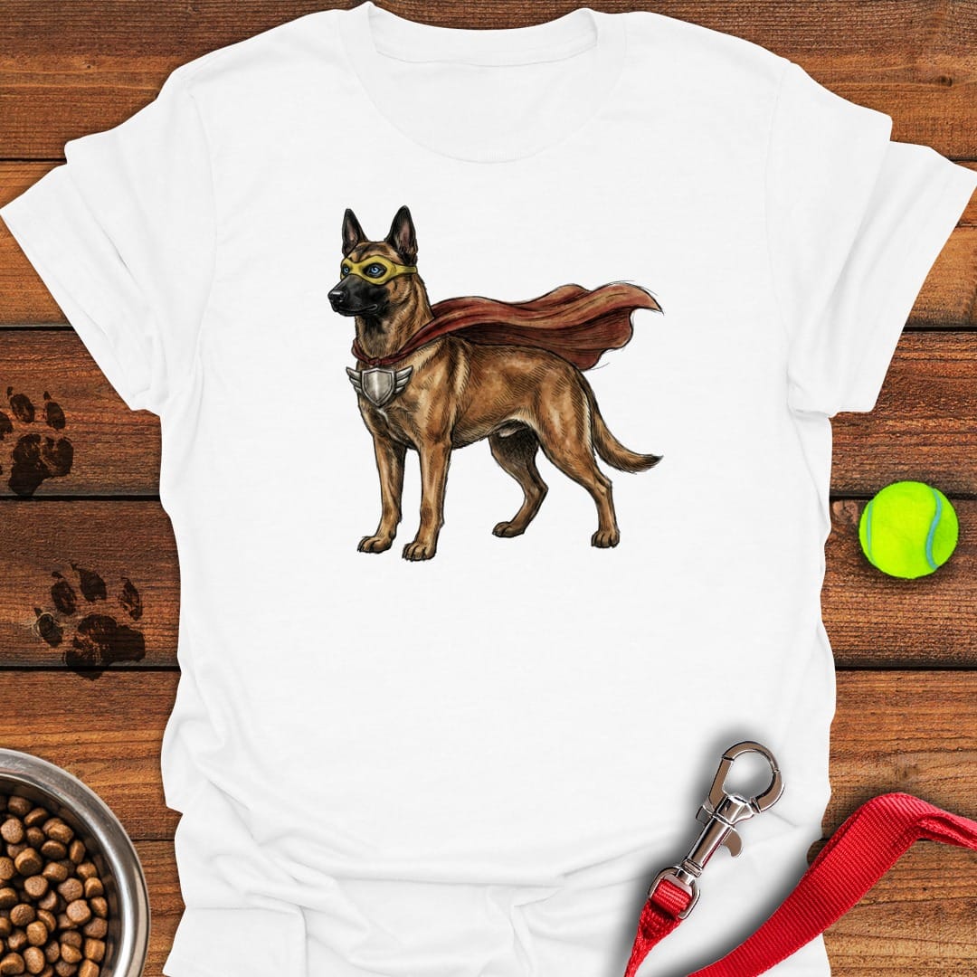 Belgian Malinois Superhero White
