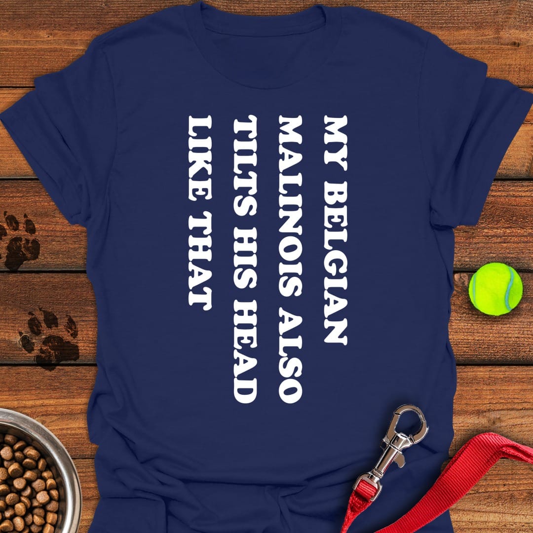 Belgian Malinois Tilt His Head Navy