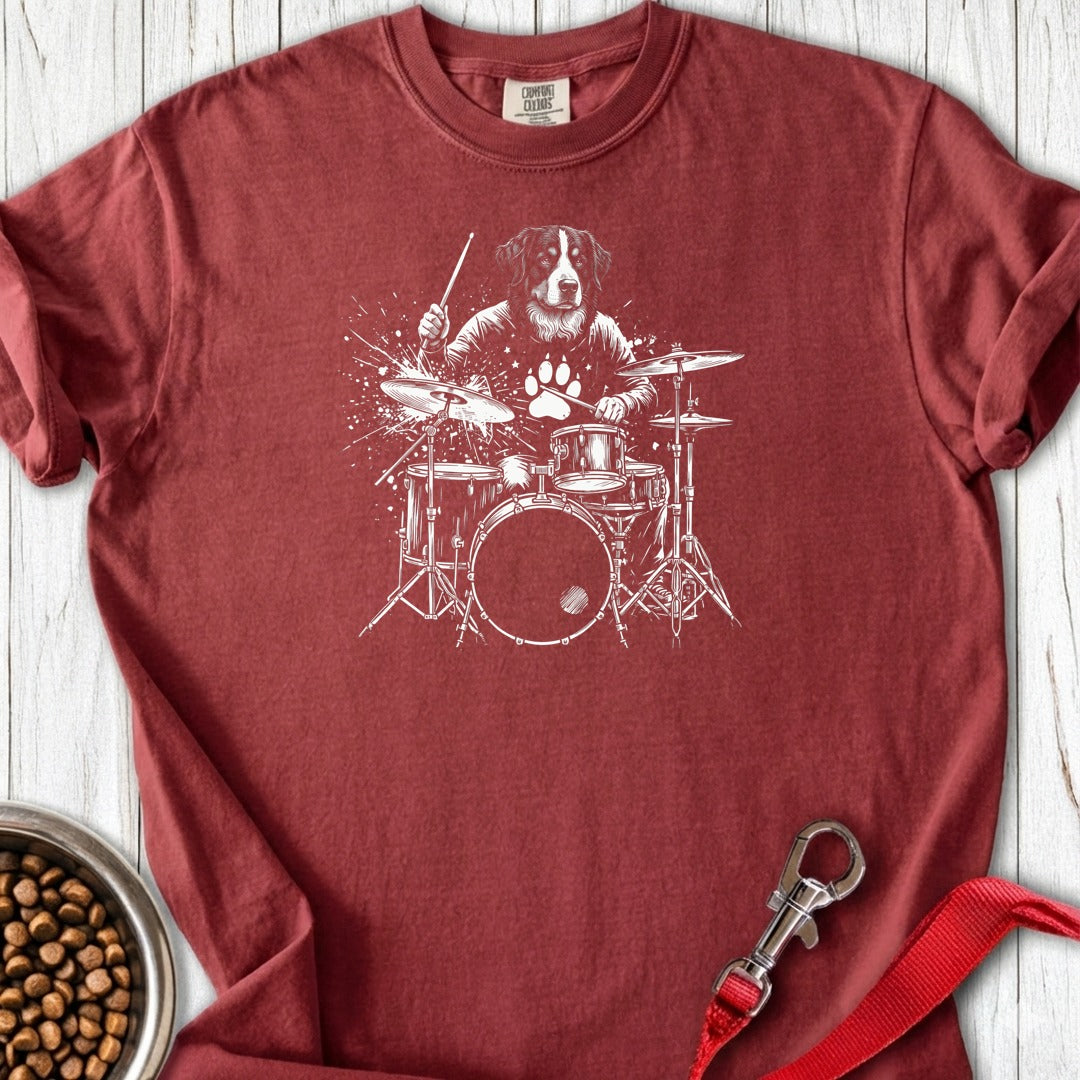 Bernese Mountain Dog Drummer Premium Tee Brick