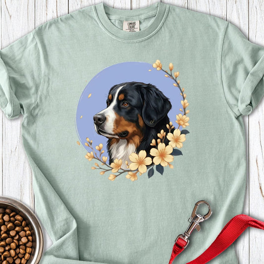 Bernese Mountain Dog Flowers Premium Tee Bay