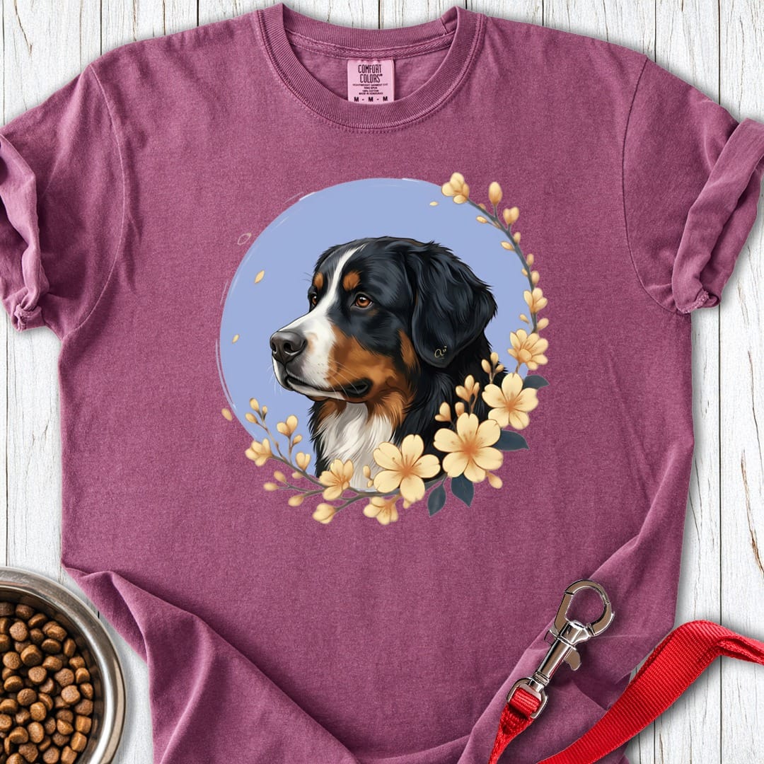 Bernese Mountain Dog Flowers Premium Tee Berry
