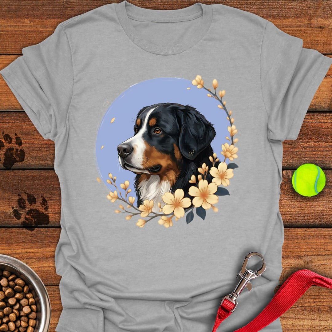 Bernese Mountain Dog Flowers Sport Grey