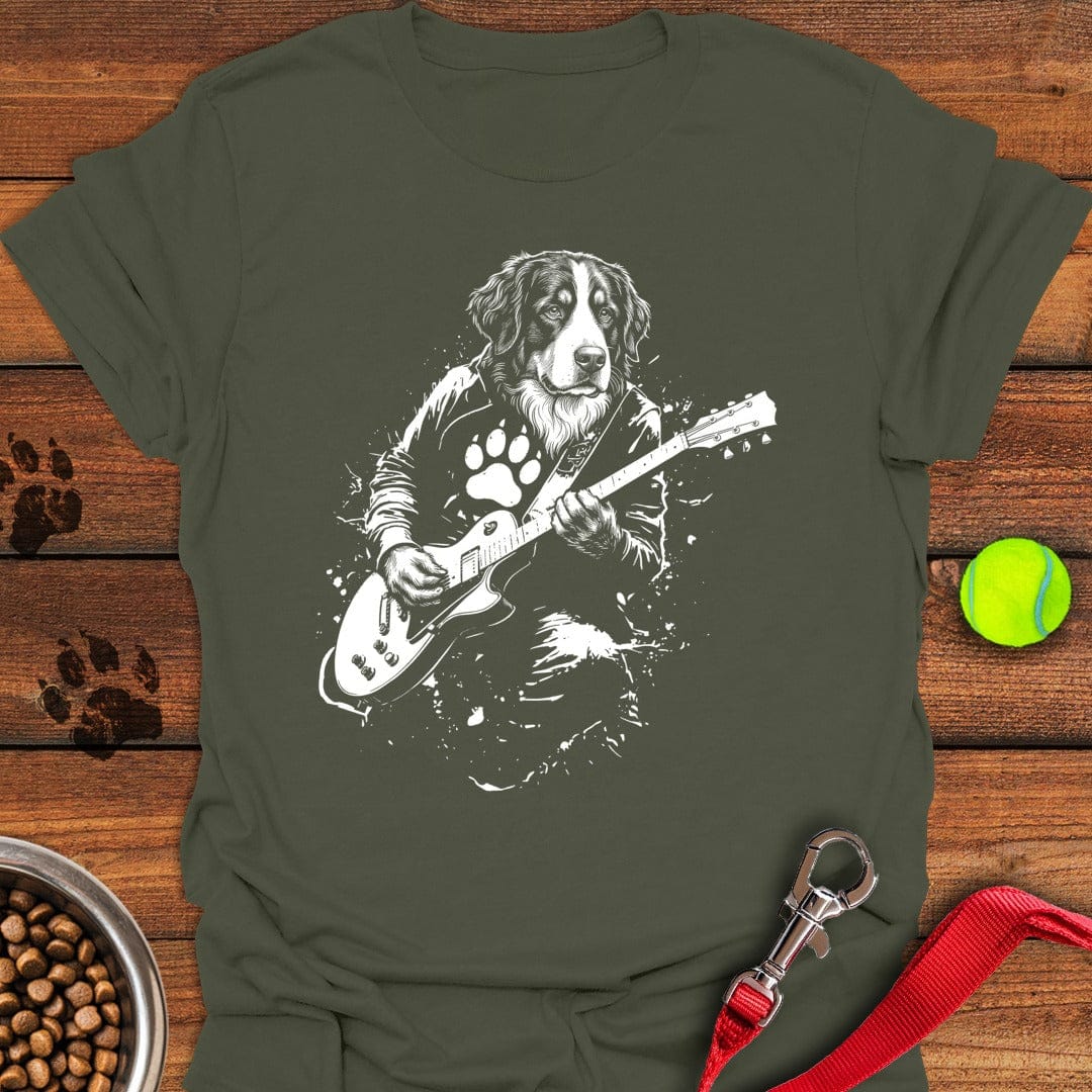 Bernese Mountain Dog Guitar Military Green
