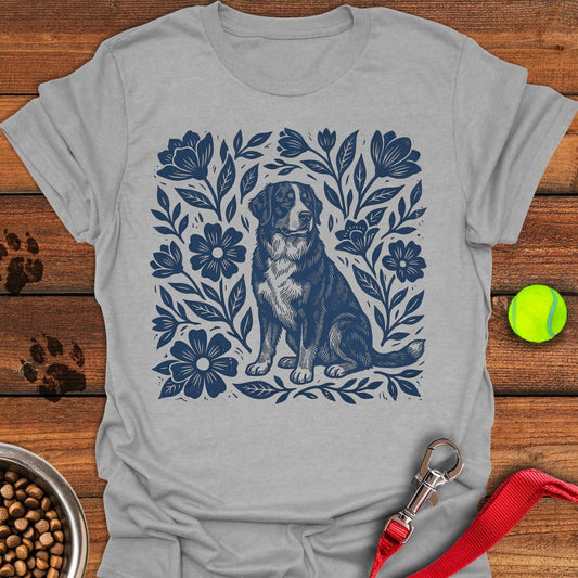 Bernese Mountain Dog Linocut Sport Grey