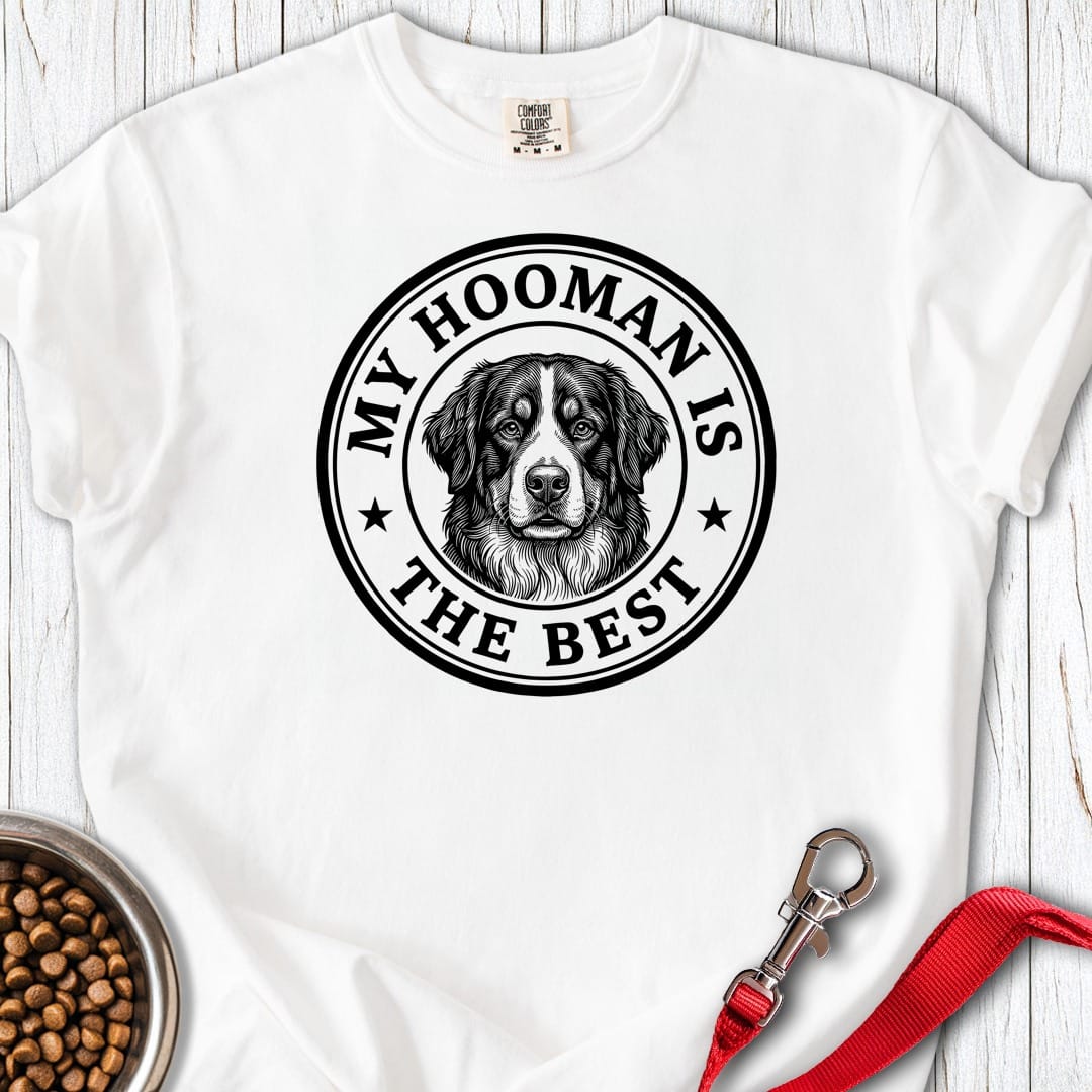 Bernese Mountain Dog My Hooman Premium Tee White