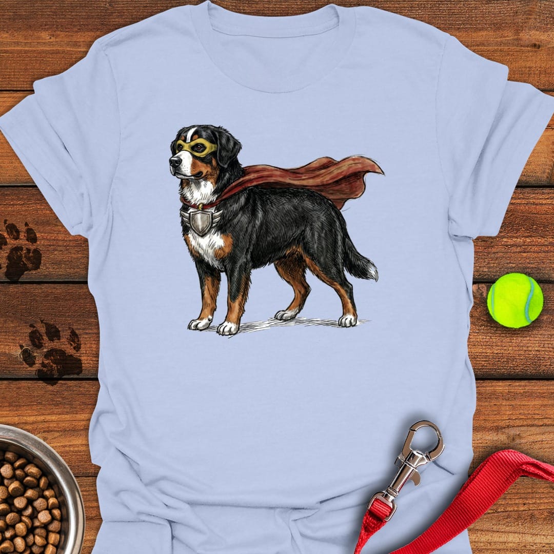 Bernese Mountain Dog Superhero Light Blue