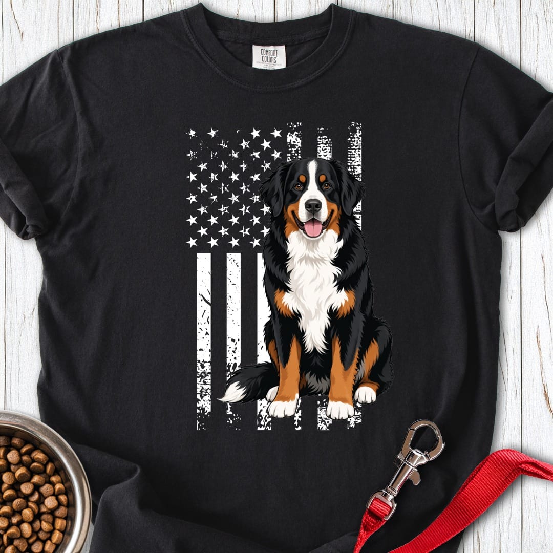 Bernese Mountain Dog USA Premium Tee Black