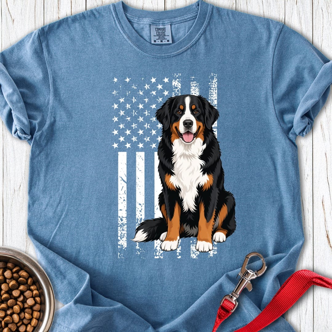 Bernese Mountain Dog USA Premium Tee Blue Jean