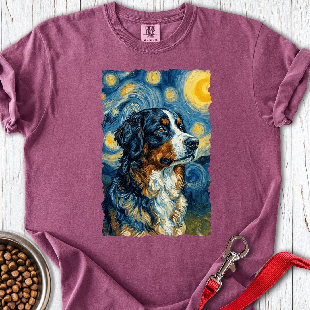Bernese Mountain Dog Van Gogh Premium Tee Berry