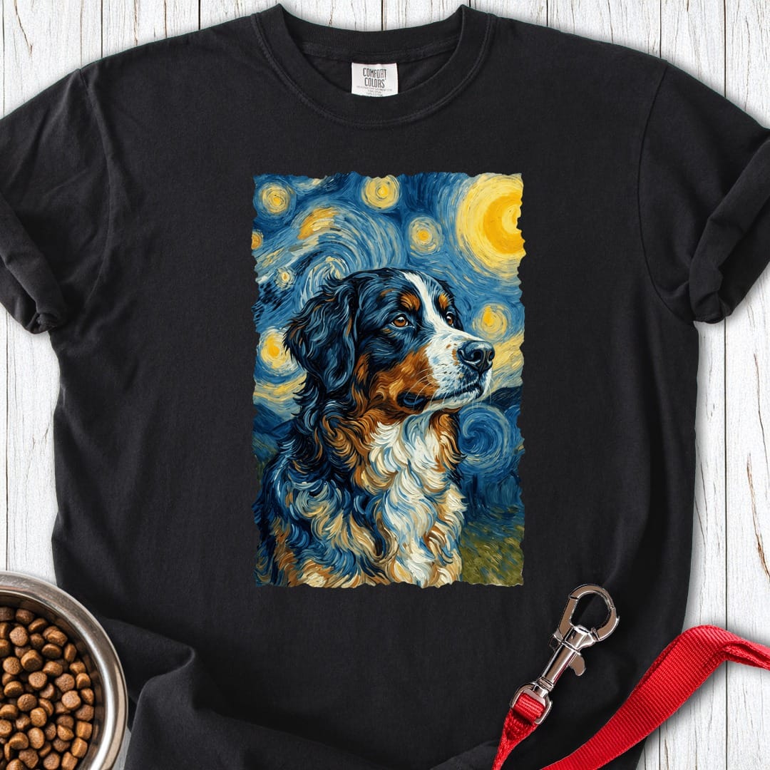 Bernese Mountain Dog Van Gogh Premium Tee Black