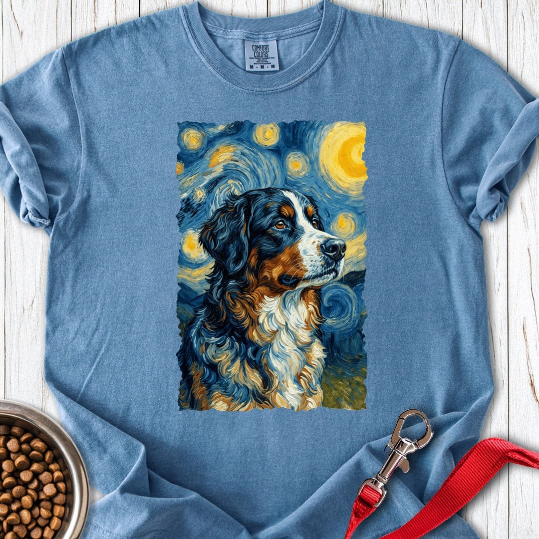 Bernese Mountain Dog Van Gogh Premium Tee Blue Jean