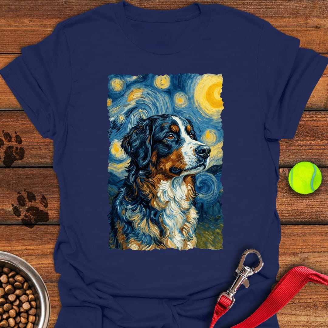 Bernese Mountain Dog Van Gogh Navy