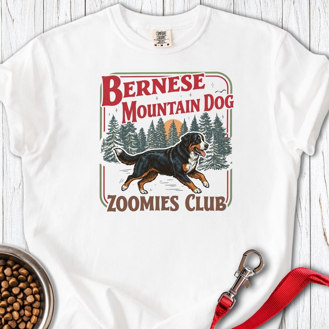 Bernese Mountain Dog Zoomies Premium Tee White