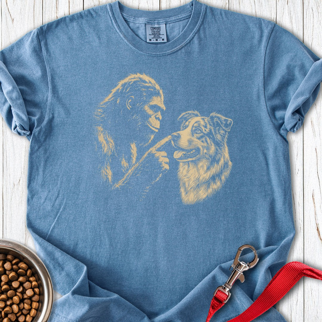 Bigfoot Boops Australian Shepherd Premium Tee Blue Jean
