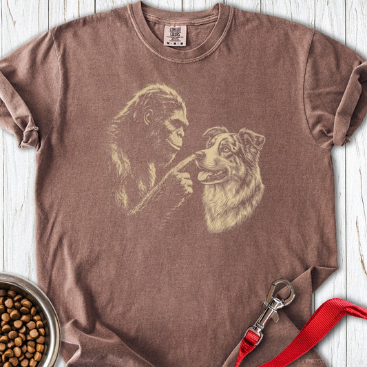 Bigfoot Boops Australian Shepherd Premium Tee Espresso