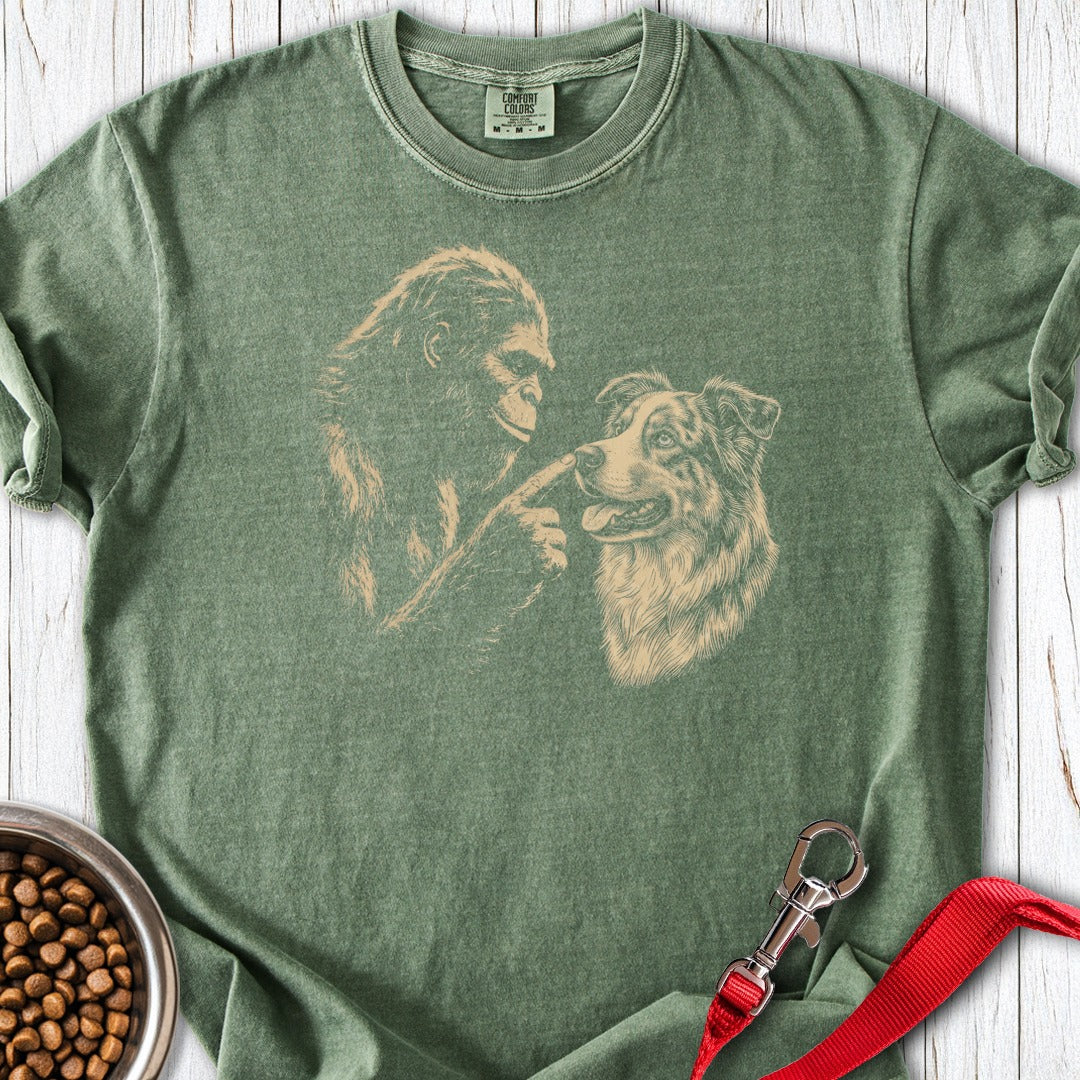 Bigfoot Boops Australian Shepherd Premium Tee Moss