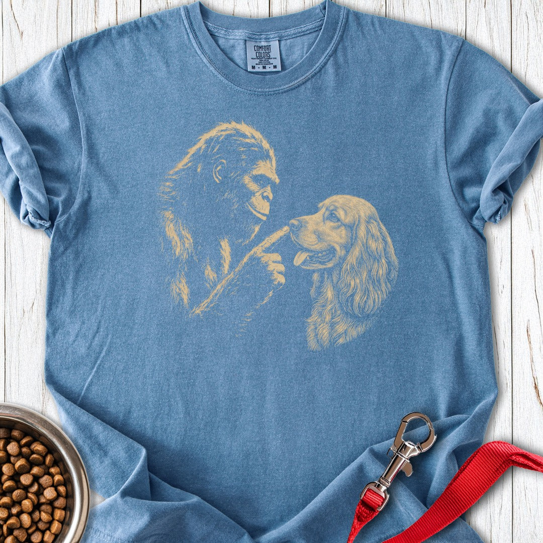 Bigfoot Boops Cocker Spaniel Premium Tee Blue Jean