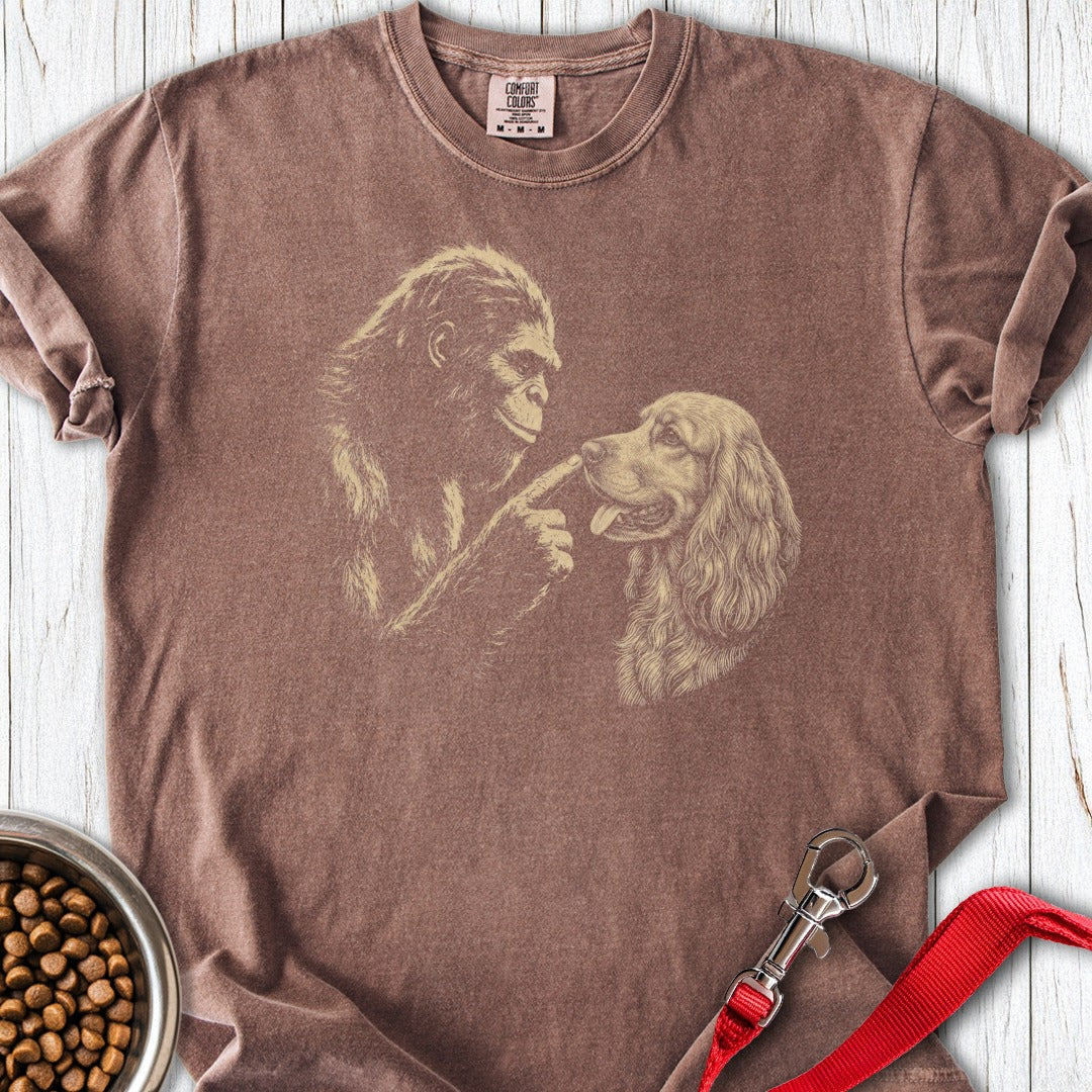 Bigfoot Boops Cocker Spaniel Premium Tee Espresso