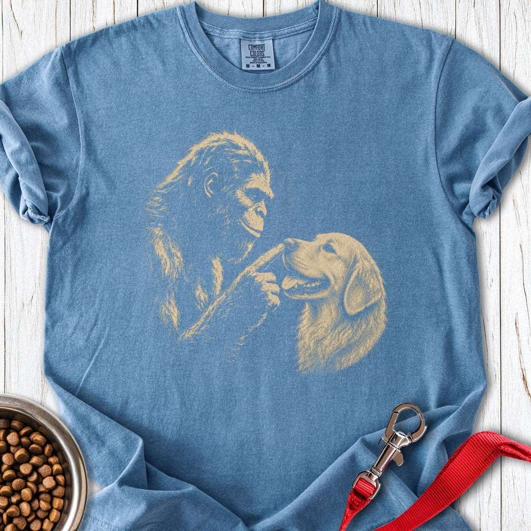 Bigfoot Golden Retriever Boop Premium Tee Blue Jean