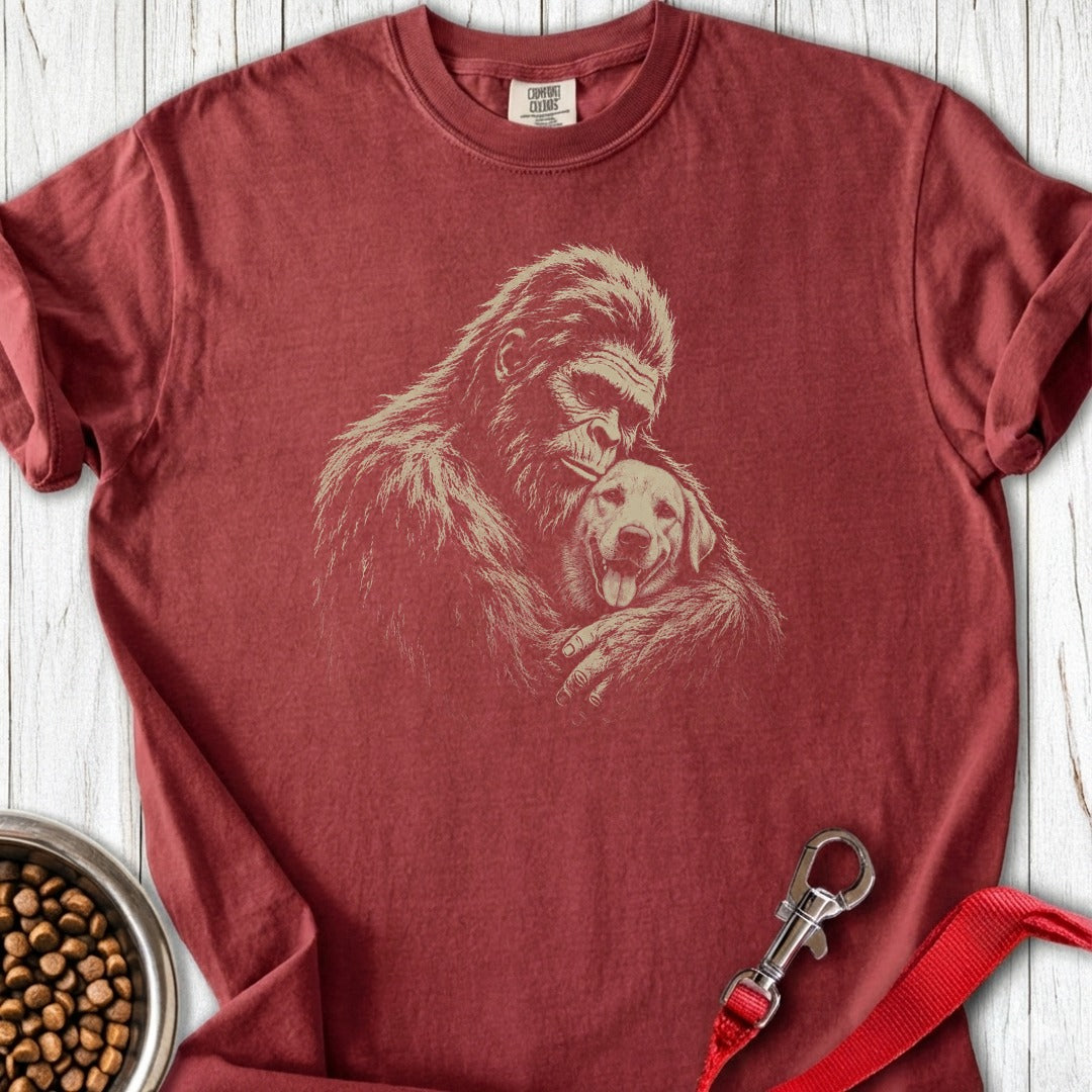 Bigfoot Hugging Labrador Premium Tee Brick