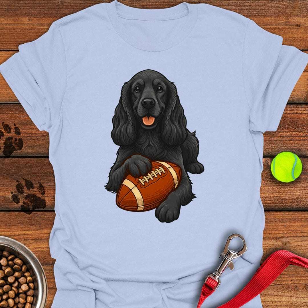 Black Cocker Spaniel Football Light Blue
