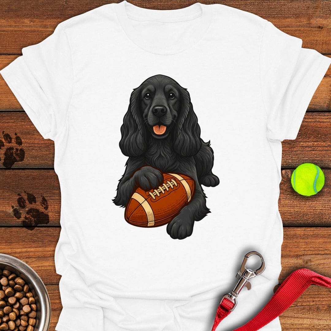 Black Cocker Spaniel Football White