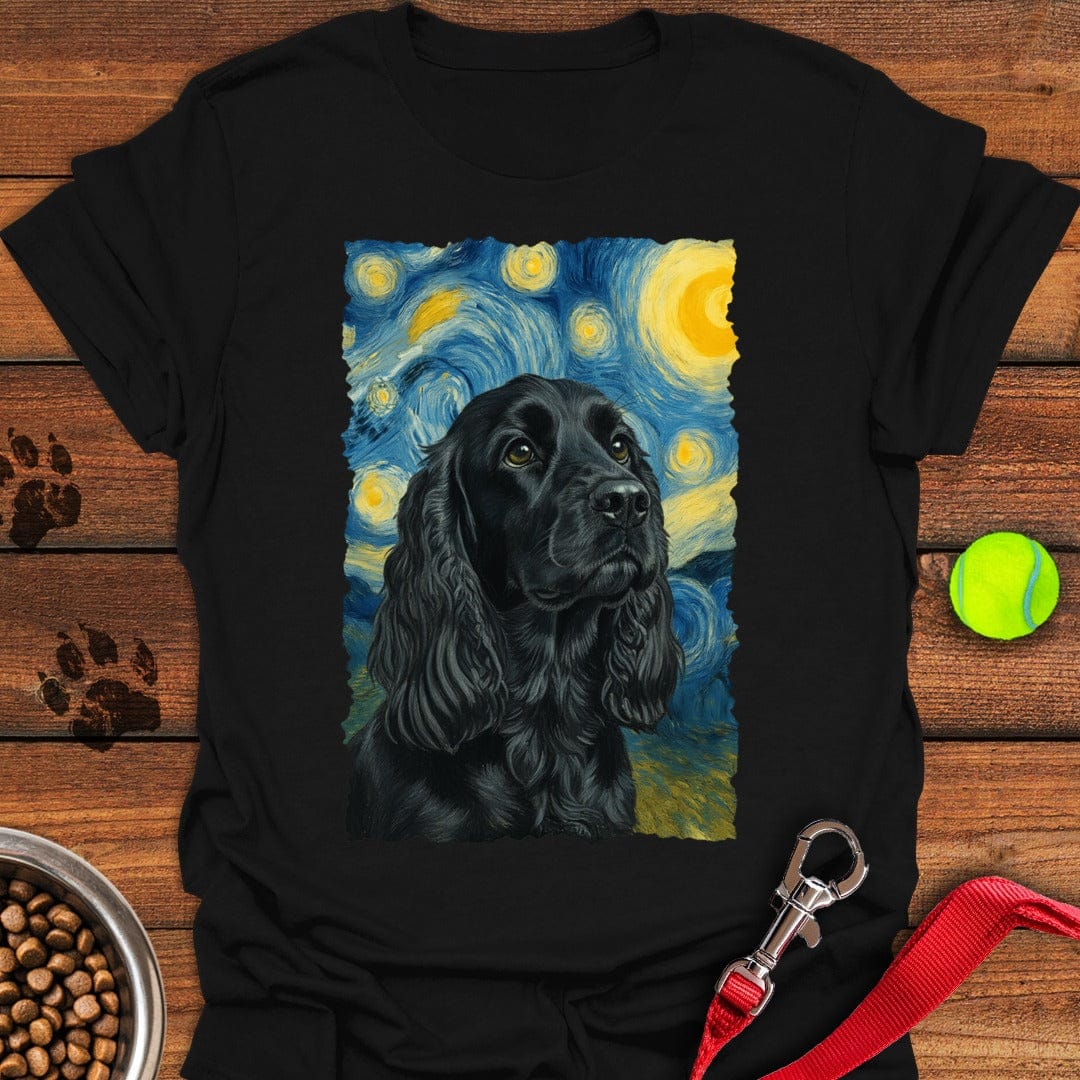 Black Cocker Spaniel Starry Night Black