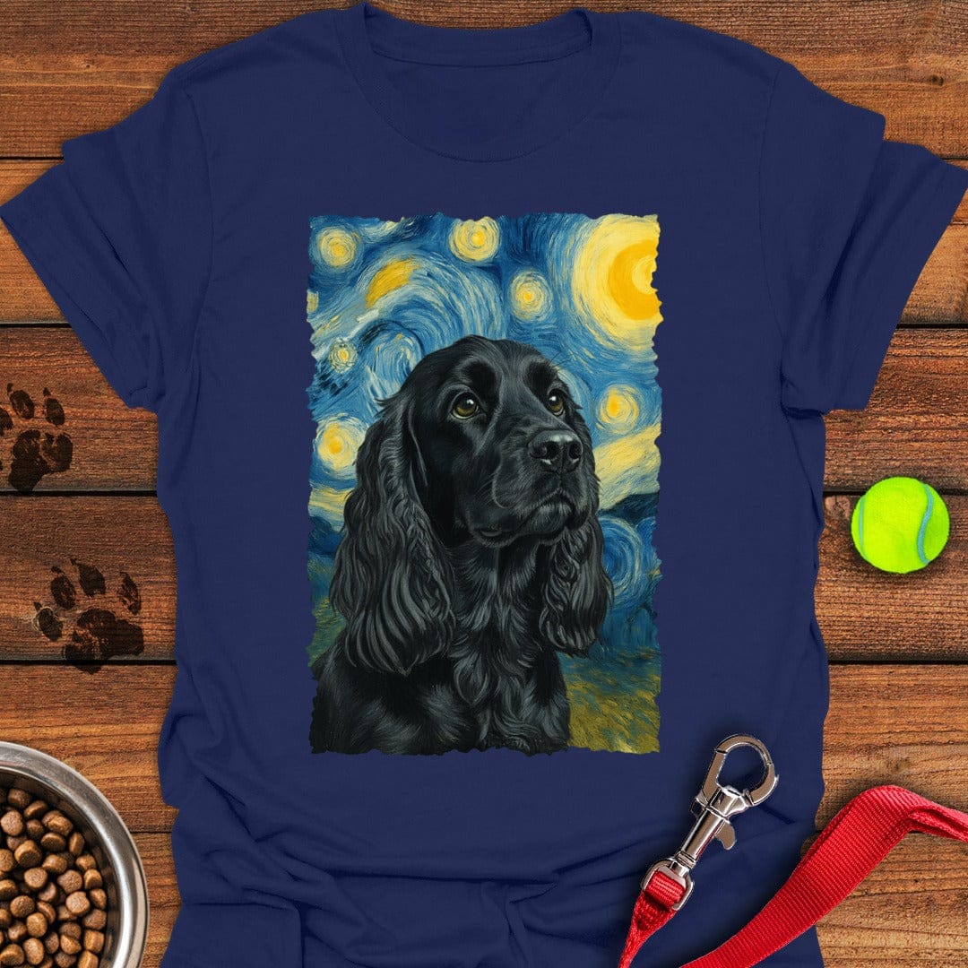 Black Cocker Spaniel Starry Night Navy