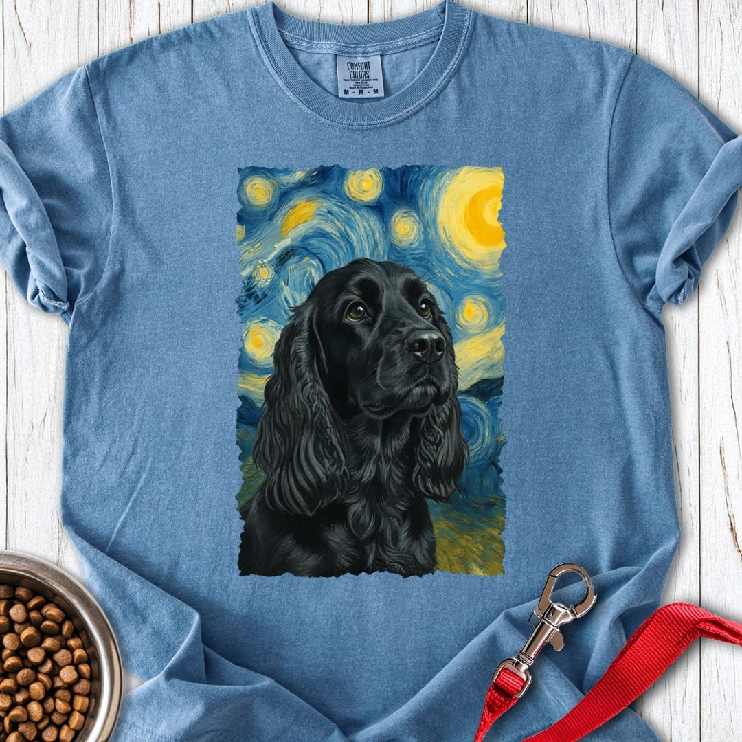 Black Cocker Spaniel van Gogh Premium Tee Blue Jean