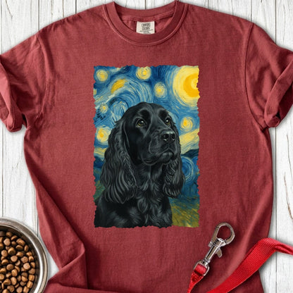 Black Cocker Spaniel van Gogh Premium Tee Brick