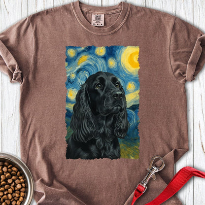 Black Cocker Spaniel van Gogh Premium Tee Espresso