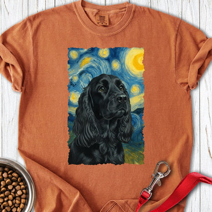 Black Cocker Spaniel van Gogh Premium Tee Yam