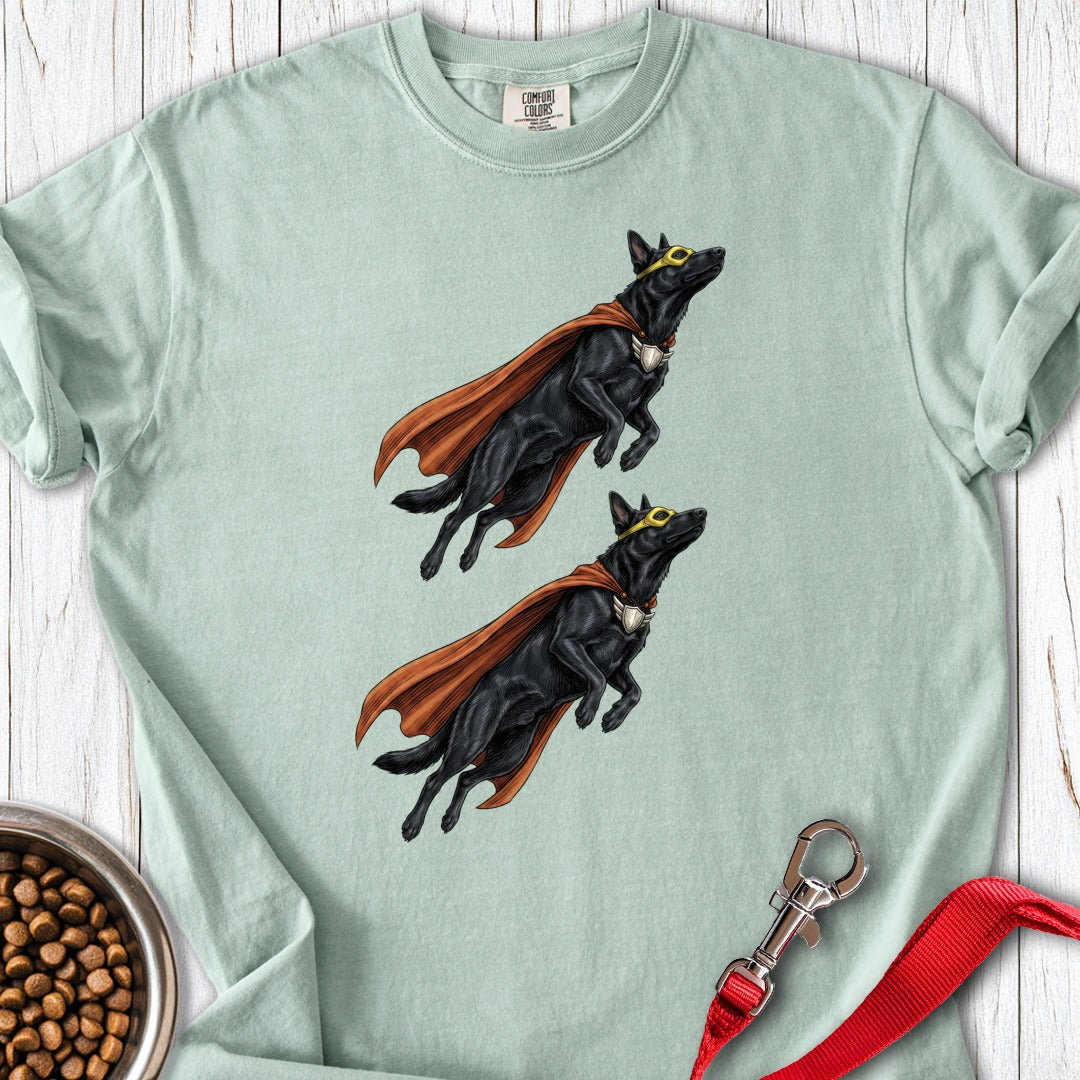 Black German Shepherd Superheroes Premium Tee Bay