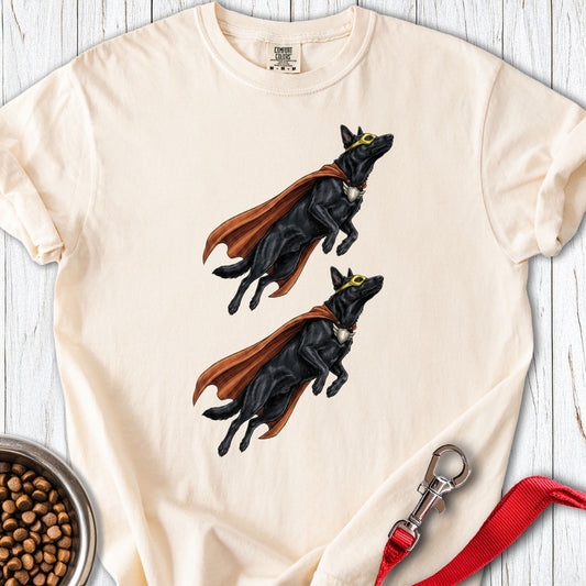 Black German Shepherd Superheroes Premium Tee Ivory