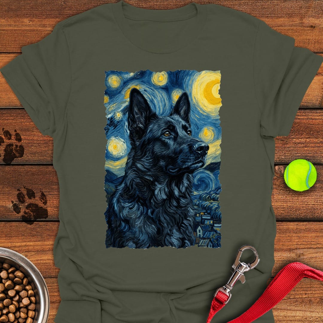 Black German Shepherd Van Gogh Military Green